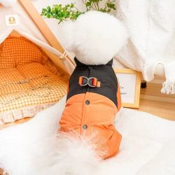 狗狗衣服冬装四脚比熊棉衣博美保暖中小型犬宠物秋冬季可牵引衣服