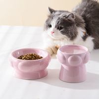 猫碗陶瓷新款可爱护颈猫粮碗防打翻猫咪吃饭喝水宠物狗狗食盆