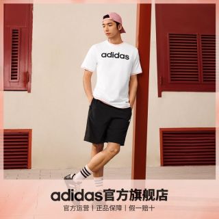 adidas 轻运动男女情侣夏季休闲纯棉上衣圆领短袖T恤