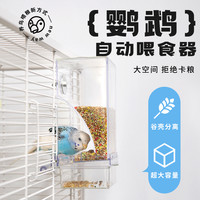 耐摔自动喂食器拆卸虎皮牡丹食盒下料器透明防撒下粮食盆壳谷分离