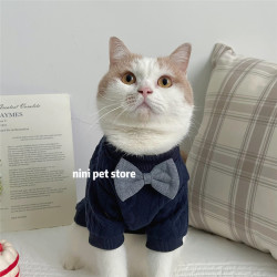潮ins宠物狗狗猫咪衣服冬季防寒英美短布偶猫幼猫防掉毛帅气服装