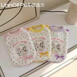 UnnGllPet优古力原创冬碎花蝴蝶结加绒加厚居家服棉衣小型犬衣服