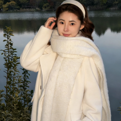 冬季韩版宽松夹棉通勤羊毛呢大衣女中长款保暖966-XHXM