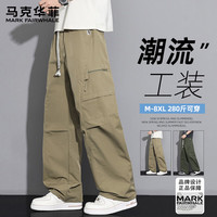 马克华菲 工装裤男士新款宽松大码夏季薄款加大休闲裤子 卡其 XL