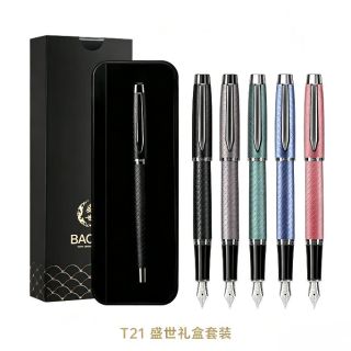 宝克 T21钢笔礼盒装 1支礼盒 龙鳞纹笔杆 M尖铱金钢笔