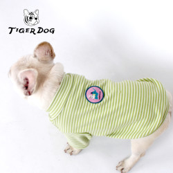TIGERDOG秋冬季新款宠物小狗法斗胖狗经典保暖德绒T恤条纹打底衫