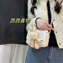 手工DIY毛线小兔子小熊包包非成品