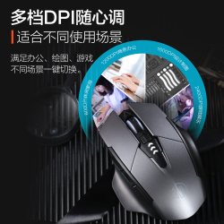 英菲克 PM6 2.4G无线鼠标 1600DPI 标准版-金属灰