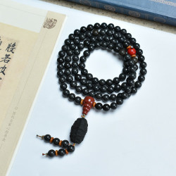 GOYN 黑龙涎香合香珠手串 8mm108颗 祥云吊坠