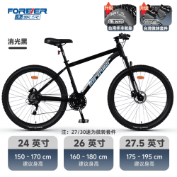 永久 GT05 山地自行车 24速 机械碟刹 消光黑 24寸