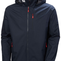 HELLY HANSEN, HH Helly-Hansen H/H哈雷汉森 HELLY HANSEN男士Crew 2.0防水防风连帽夹克外套城市通勤日常休闲 597 Navy Medium