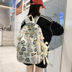 书包女生小学生高颜值减负背包高中初中生可爱格子大容量双肩包潮