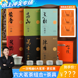 六大茗茶铁观音小种大红袍肉桂高山绿茶普洱+茶具