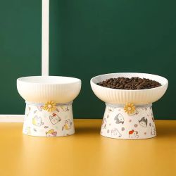多款组合 猫咪狗狗陶瓷宠物碗 高脚可爱吃饭喝水盆家用大容量小型