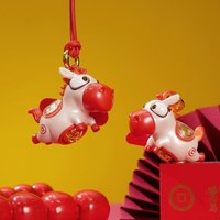 生肖马小马手机挂件羊MEIMEI足金挂件毛绒包钥匙黄金小羊生日礼物