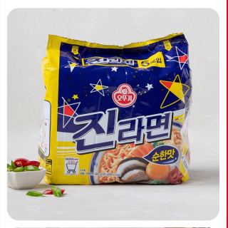 OTTOGI 韩国原味白拉面500速食袋装泡面方便面油炸5连包120克x5袋