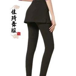 中国现代舞 包臀九分修身弹力假两件裤裙