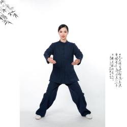 秀华道源方领小扣套装太极服男女秋冬保暖加厚款太极拳练功服新款
