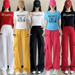 2026春夏广场舞服装新款曳步舞运动健身休闲服工装裤TZM