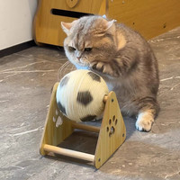 福花韵 立式滚球木质猫抓板耐磨不掉屑剑麻防猫抓自嗨磨牙爪神器猫爬架HR