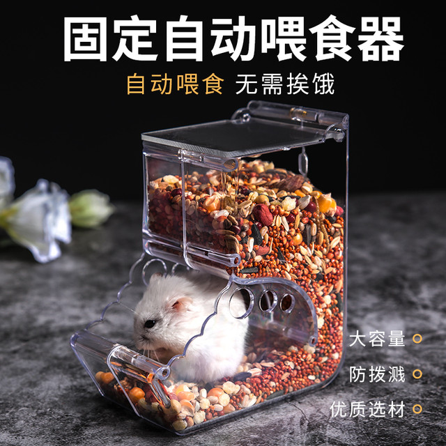 仓鼠金丝熊自动喂食器可固定食盒食盆防翻刺猬松鼠用品投喂饲料碗