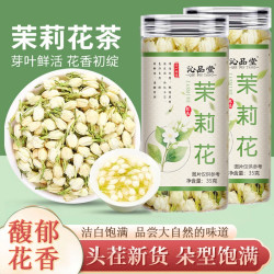 沁品堂甄选优质广西横县茉莉花茶清香型花茶泡水喝茉莉花苞35g/罐