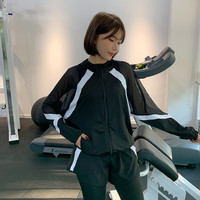 瑜伽外套女长袖拉链运动上衣速干跑步大码胖MM显瘦连帽宽松健身服