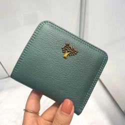 新款女士钱包头层牛皮高品质简约短款真皮钱包折叠零钱包