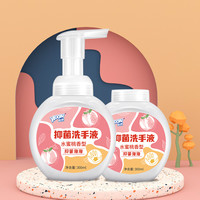 益欣泡沫水蜜桃香型抑菌洗手液300ml*2瓶（一个泡沫泵）温和亲肤