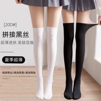 高筒拼接丝袜女薄款过膝袜性感可爱打底连裤袜子JK网红防滑小腿袜