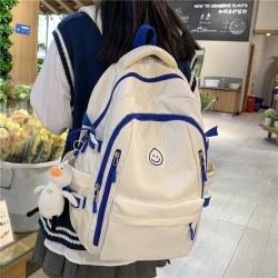 潮咖潮搭 初中生书包女韩版新款百搭大容量高中学生双肩包大学生电脑背包潮