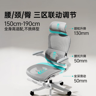 黑白调 P2 Pro+ 人体工学椅 霜白色 标配款