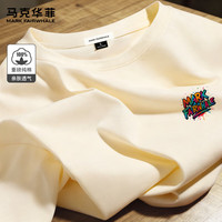 马克华菲 oversize风圆领T恤衫男士宽松100%棉