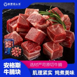 草原领头羊 原切牛腩块谷饲牛肉精修新鲜食材生鲜冷冻牛肉不注水