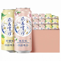 嘉士伯 风花雪月啤酒桃花/柠檬味500ml*12罐女士低度低醇微醺果酒