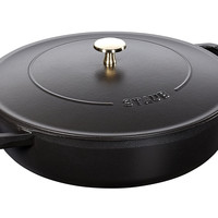 staub 珐宝 Chistera 铸铁烤盘,黑色,24 cm