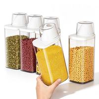 稻草熊 收纳盒密封罐食品级厨房储物 2件套 1500ML+2000ML带刻度量杯
