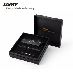 凌美 钢笔 狩猎系列磨砂黑黑金礼盒 练字正姿签字笔节日礼物送男孩女孩