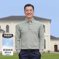 啄木鸟 时尚翻领Polo衫高级质感中年长袖T恤男