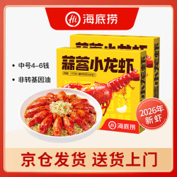 海底捞 麻辣蒜蓉小龙虾1.25kg/盒 2025年新虾4-6钱/只净虾800g加热即食 2500g 蒜蓉 小龙虾（1.25kg
