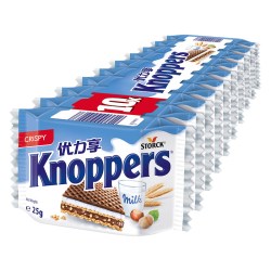 二宝 Knoppers优力享牛奶榛子巧克力威化饼干儿童零食250g