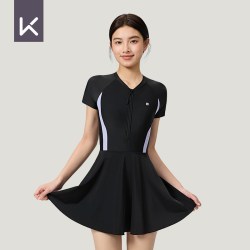 Keep 泳衣女士2026新款遮肚显瘦连体裙式沙滩速干游泳衣专业大码