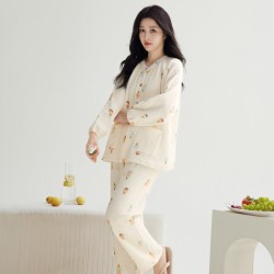 四层纱布月子服  可调节