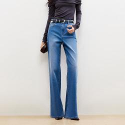 VERO MODA 26秋新品含棉原色磨白阔腿裤通勤爆款白色牛仔裤女
