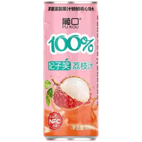 葡口 100%妃子笑荔枝果粒饮料320ml*20