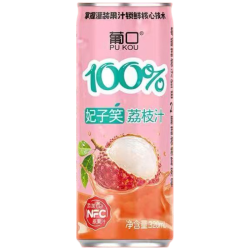 葡口 100%妃子笑荔枝果粒饮料320ml*20