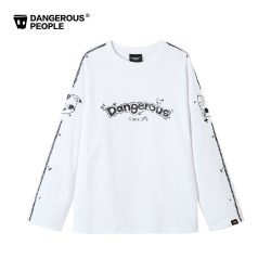 Dangerous People Dangerouspeople薛之谦dsp手绘猫狗涂鸦插肩长袖秋季街头纯棉T恤