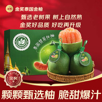 沐小七果蔬 泰国翡翠金柚进口红宝石青皮蜜柚水果礼盒端午礼盒 A+级甄选果 2粒装3.6-4.2斤