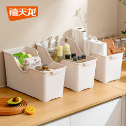 禧天龙 厨房桌面收纳盒 【带滑轮】大号3个装