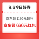 周日好券速领！京东领1350元超补券、京东领200-20元黑五券等~